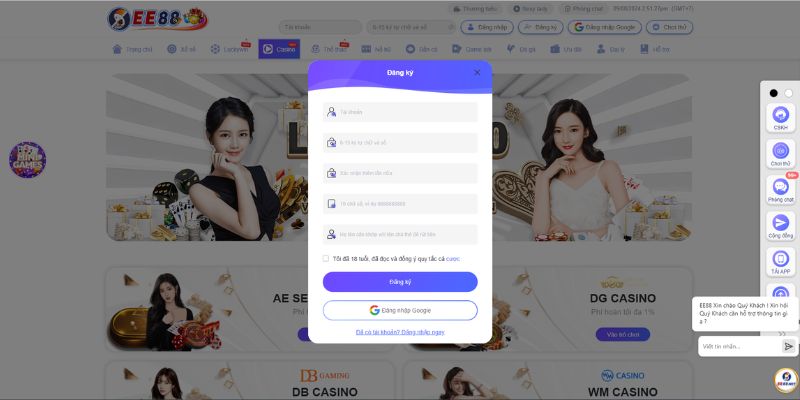 đăng ký tài khoản EE88